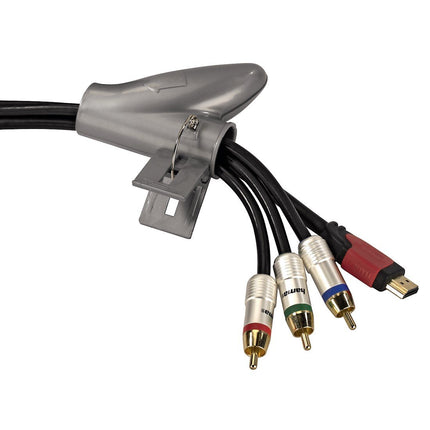 Hama cable conduit with pull-in aid (flexible cable duct for cable management and cable protection, cable spiral for flexible bundle width, plastic, Ø 30 mm, 1.5 m) Silver
