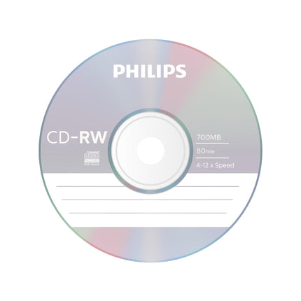 Philipsi tühjad CD-RW plaadid kiirelt kirjutamiseks (700 MB / 80 minutit, 4–12x kiirus, 10 tk Jewel Case'is, korduvkirjutatavad)