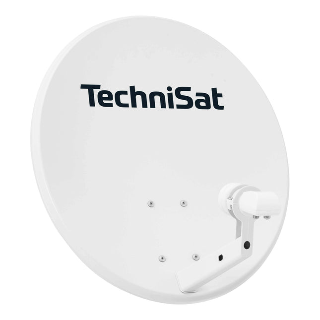TechniSat TECHNITENNE 60 satelliitantenn 2 kasutajale (60 cm digitaalne satelliitsüsteem, komplekt sisaldab antenni mastikinnitusega ja universaalset kaksik-LNB-d) helehall