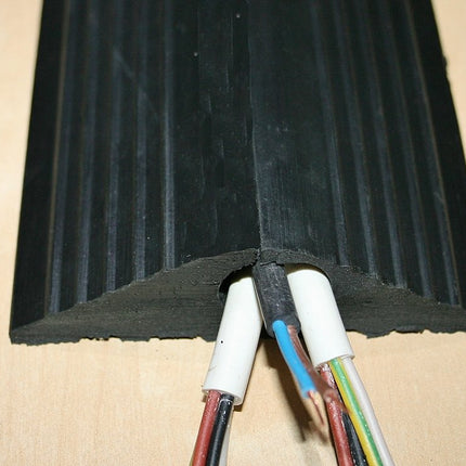 TR Floor Cable Cover, Floor Cable Duct, Modular Hose Cover, Floor Cable Cover Suitable for Foot Traffic, Floor Cable Duct 100x20mm Wide, 20mm Hole, 2m Long - Black