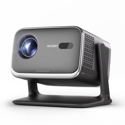 Aurzen Boom Mini 4-in-1 Smart Projector with Google TV, 4K Supported Home Theater &amp; Outdoor Projector, 20W Dolby Audio, 500 ANSI Projector, ToF Autofocus &amp; Keystone Correction, Wi-Fi/Bluetooth/Mobile Phone (Black)