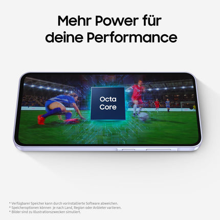 Samsung Galaxy A36 5G tehisintellektiga nutitelefon ilma lepinguta, lukustamata tehisintellektiga telefon Androidiga, 6 GB muutmälu, 128 GB salvestusruumi, 50 MP kaamera, Awesome Lavender, 2,5-aastane tootjagarantii [Ainult Amazonis]