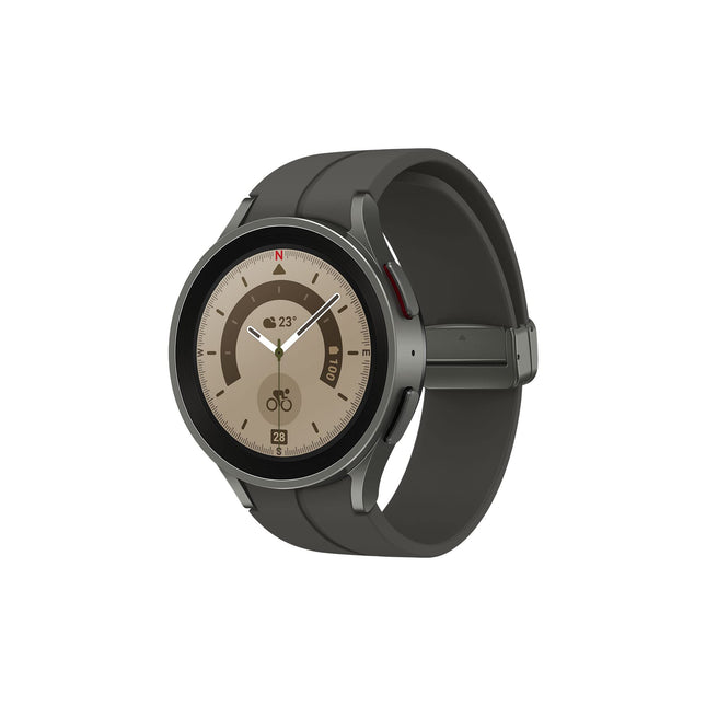 Samsung Galaxy Watch5 Pro nutikell, tervisejälgija, spordikell, pikk aku tööiga, Bluetooth, 45 mm, titaan, 1-aastane pikendus [Amazonist välja arvatud] – prantsuse versioon