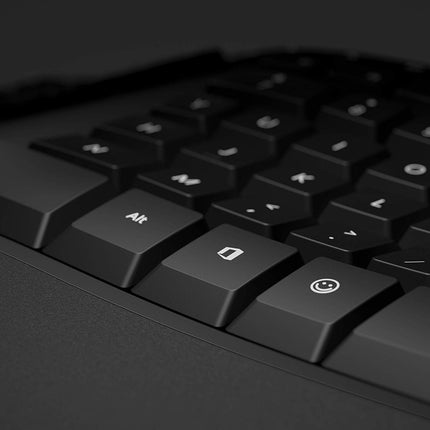 Microsoft Ergonomic Desktop (komplekt hiire ja klaviatuuriga, saksa QWERTZ klaviatuuripaigutus, must, ergonoomiline, juhtmega)