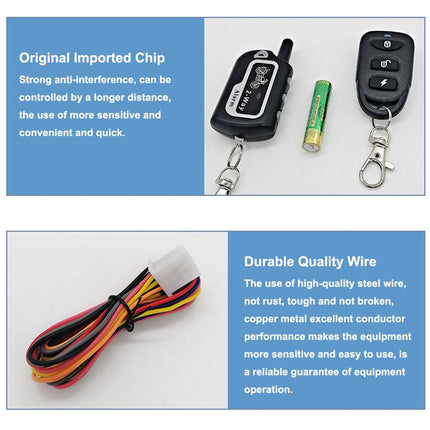 Meichoon Two-Way Motorcycle Anti-Theft Alarm System with Remote Control and Vibration Alarm, Electric Bicycle Security Device, Scooter, Moto Theft Protection