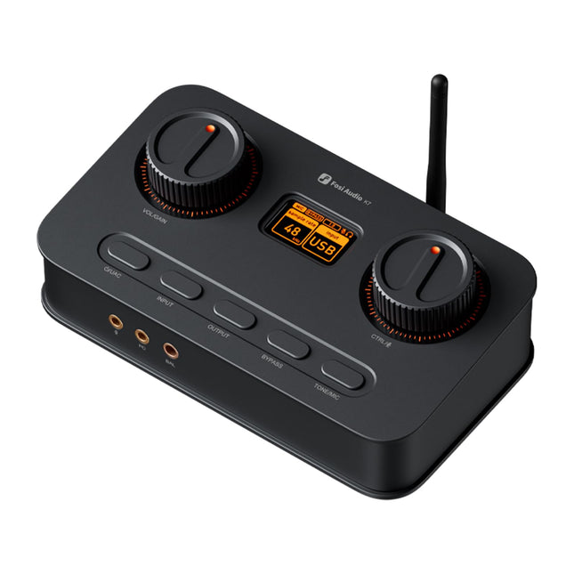 Fosi Audio K7 DAC kõrvaklapivõimendi, USB C digitaalne analoogaudio muundur tööjaamale/mänguarvutile PS5, optiline/koaksiaalne/Bluetooth aptX HD LL/mikrofoni sisend, 3,5 mm/4,4 mm tasakaalustatud/RCA väljund