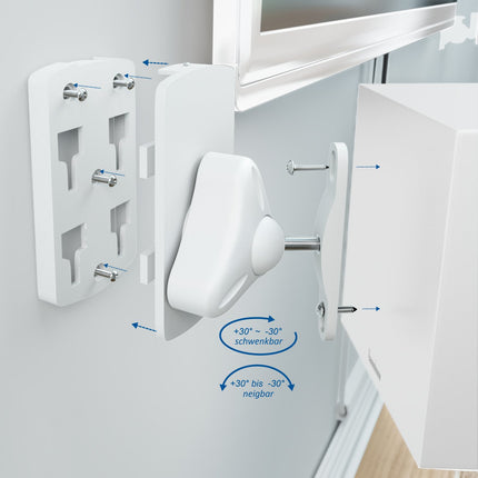 deleyCON 2X Universal Speaker Wall Mount Set Bracket Speaker Holder Swiveling + Tilting up to 10Kg Ceiling Mounting + Wall Mounting - White