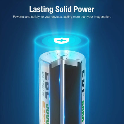 EBL Baby C Battery 5000 mAh - Type NI-MH Rechargeable C Batteries with Storage Box, Type C Battery 6 Pieces