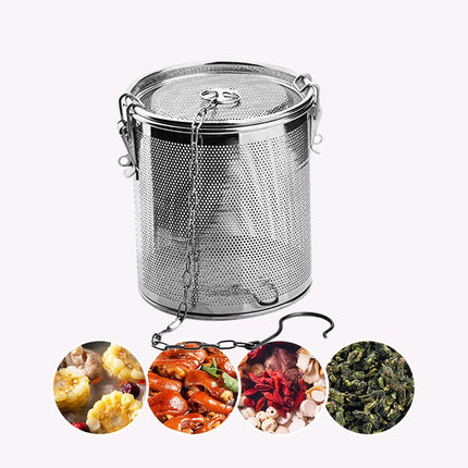 Stainless steel spice filter, stainless steel 304 tea filter, tea filter ball filter with carrying chain and hook, suitable for all types of cups and teapots (1 piece 8 * 9cm)