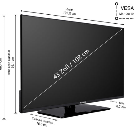 Telefunken Android TV 43-tolline televiisor (Full HD nutiteler, HDR, kolmekordne tuuner, Bluetooth) XF43AN750M