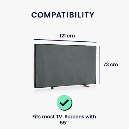kwmobile 55" Outdoor TV Cover - TV Case Screen Protector - Weatherproof Protective Cover - Grey