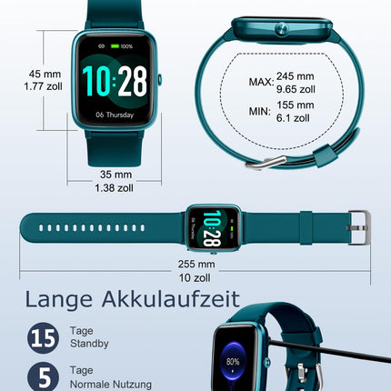 GRV Smartwatch for women men with phone function, fitness watch with heart rate monitor SpO2 sleep monitor pedometer IP68 waterproof, multi-sport modes smart watch fitness tracker for iOS Android mobile phone