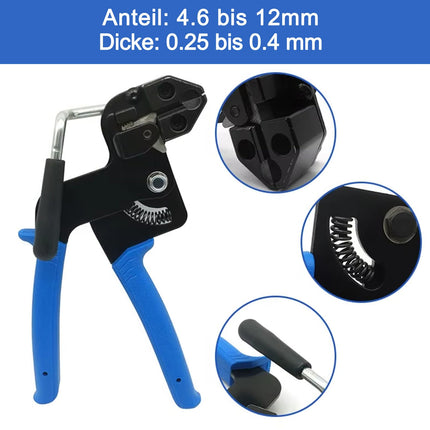 Stainless steel cable ties and metal tie gun, 100 pieces 4.6 x 300 mm metal cable tie tool, cable tie gun for stainless steel cable ties, cable tie gun for tightening cut cable ties