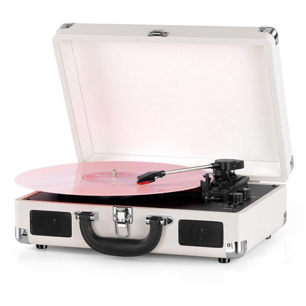 DIGITNOW! Rihmülekandega 3-ahelaline kaasaskantav stereo plaadimängija sisseehitatud kõlaritega, toetab RCA väljundit/3,5 mm Aux-sisendit/kõrvaklapipesa/MP3 ja mobiiltelefonide muusika taasesitust