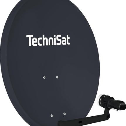 TechniSat TECHNITENNE 70 satelliitantenn 4 kasutajale (70 cm digitaalne satelliitsüsteem, komplekt sisaldab antenni mastikinnitusega ja Quattro-Switch LNB-d), antratsiithall