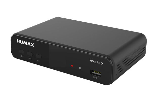 Humax Digital HD Nano digitaalne HD satelliidivastuvõtja 1080P digitaalne HDTV satelliidivastuvõtja 12V toiteallikaga telkimiseks - Astra eelinstallitud - HDMI, SCART, DVB-S/S2, ilma HDMI-kaablita