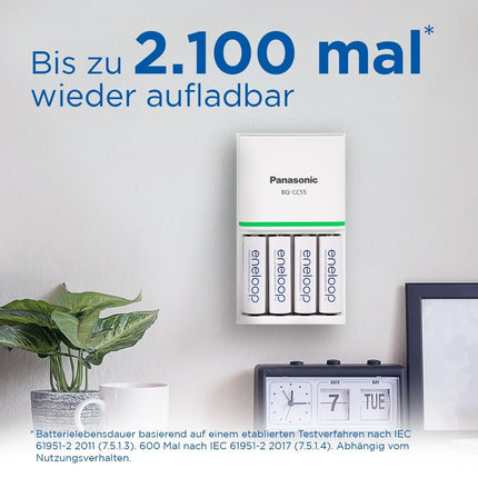 eneloop, AA/Mignon NI-MH rechargeable battery, 8-pack, capacity with min. 2000 mAh, ready-to-use NI-MH rechargeable batteries, rechargeable up to 2000 times, plastic-free packaging, standard, white