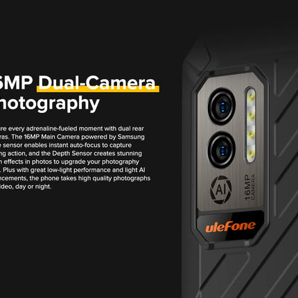 Ulefone Armor X11 PRO Android 12 Outdoor Smartphone Without Contract, 8150mAh Battery, 16MP Underwater Camera, Helio G25 4GB+64GB, 5.45" IP68 Waterproof Mobile Phone, 3-Card Slot, Face Unlock NFC GPS