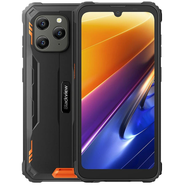 Blackview lepinguta õues kasutatav nutitelefon BV5300 Plus, 16GB+128GB (1TB laiendusvõimalus), 13MP+8MP, 3 kaardipesa, Android 13 DUAL SIM IP68 veekindel nutitelefon, 6.1'' HD+, 6580mAh aku, NFC oranž