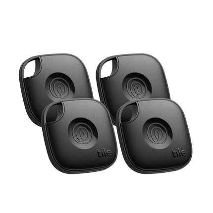 Tile by Life360 Mate (2024) – Bluetooth Tracker, Key and Item Finder for Keys, Bags, and More. Phone Finder. iOS &amp; Android Compatible. Phone Finder. 4-Pack (Black)
