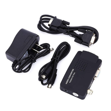 Zerone 1080p videomuundur, BNC/S-Video/VGA - VGA muundurkarp DVD/PDP/musta värvi