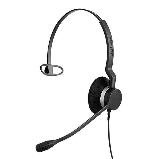 Jabra Q711011 Biz 2300 QD kõrvapealsed monopeakomplektid kiire lahtiühendamisega - mürasummutavad juhtmega kõrvaklapid lauatelefonidele, mustad, kiire lahtiühendamine