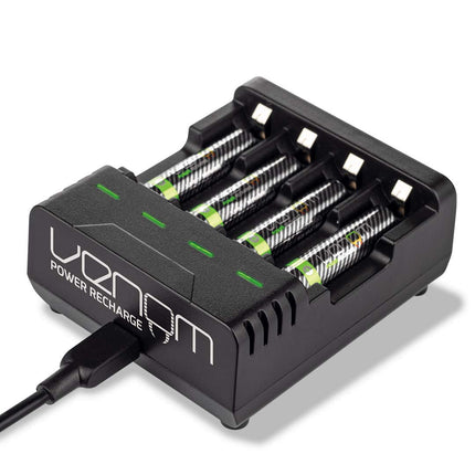 Venom Rechargeable AAA Batteries Plus Charging Station – includes 8 x AAA 800 mAh 1.2 V rechargeable batteries