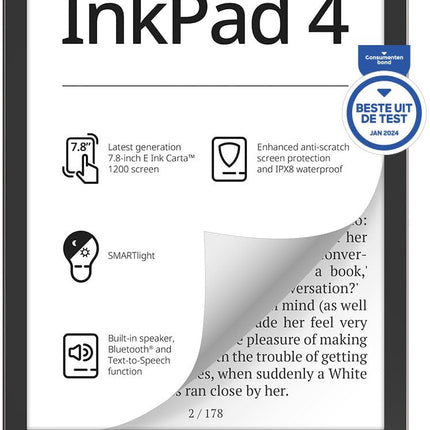 PocketBook InkPad 4 eReader 7.8" 32GB Silver