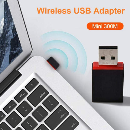 Tenda U3 WiFi USB Adapter, Mini Size USB Stick (300 Mbps, AP Mode, Compatible with Windows 11/10/8.1/8/7/XP, Mac OS 10.7-10.12, Linux) Black