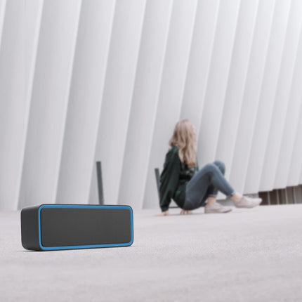 Kolaura Wireless Bluetooth Speaker, Portable Bluetooth 5.0 Speaker with Dual-Driver Bass, 3D Stereo, FM Radio, Hands-Free Calling, Built-in 1500mAh Battery, 12-Hour Playtime (Blue)