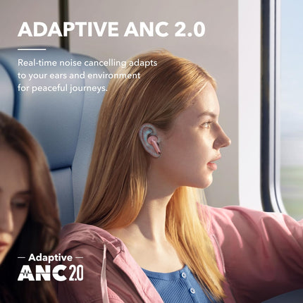 Soundcore by Anker Liberty 4 NC juhtmevabad mürasummutavad kõrvaklapid, 98,5% mürasummutus, kõrvadele ja keskkonnale kohanduv mürasummutus, kõrglahutusega heli, 50H taasesitus (roosa)