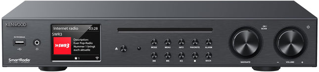 KENWOOD KR-W8000SCD - Nutikas HiFi CD-vastuvõtja 3,2-tollise TFT-ekraaniga, 60 W RMS-iga, WiFi internetiraadio, DAB+, FM, CD, USB, Spotify (HiFi), Deezer, Bluetooth, Phono, Coax, TOSLINK, Sub-Out, OKTIV, must