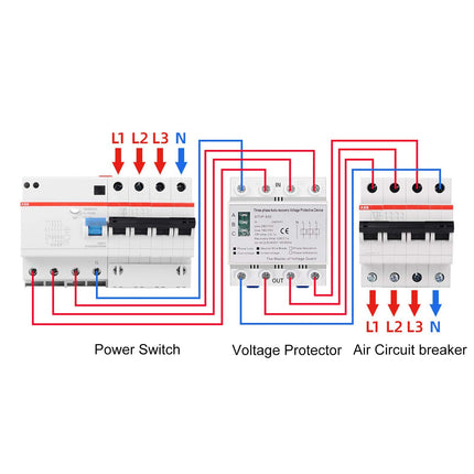 STVP-932 Adjustable Voltage Protector Multifunctional Voltage Protector Adjustable Voltage Protector LCD Undervoltage Protection Overvoltage Protection 230V/400VAC(50A)