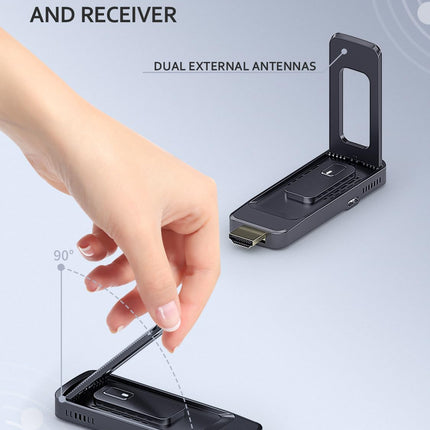 Wireless HDMI Transmitter, TIMBOOTECH Used with Wireless HDMI Kits, 1 RX Paired with up to 8 TX, Foldable Antenna, 5G Streaming of Video and Audio, Wireless HDMI Extender