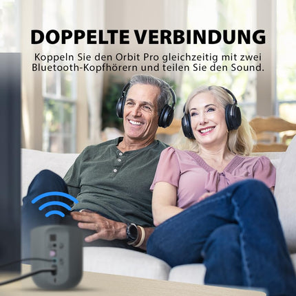 Avantree Orbit Pro - Bluetooth-heli saatja telerile optilise või AUX-heli väljundiga (sh nutitelerid), ruumiline heli, lihtne helitugevuse reguleerimine AirPodidele ja teistele kõrvaklappidele