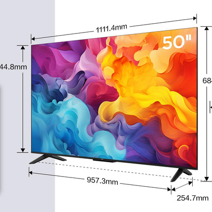TCL 50V6B 50-tolline, 4K Ultra HD, HDR-teler, Google TV toega nutiteler (Dolby Audio, liikumise selgus, hääljuhtimine, ühildub Google Assistantiga, sisseehitatud Chromecast)