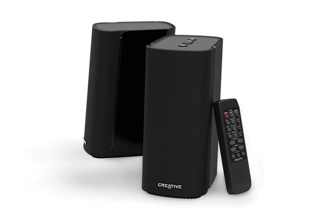 Creative T100 Compact 2.0 Hi-Fi lauakõlarid, kuni 80W tippvõimsusega Bluetooth 5.0, optiline sisend, arvutitele ja sülearvutitele