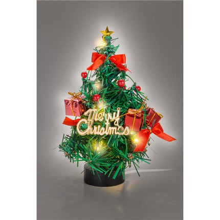 Goobay 60336 kunstkuusk 22 cm/soe valge LED-valgustus/jõulukaunistus külglauale, lauale või aknalauale, roheline, punane, kuldne