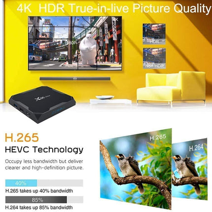 X96 Max Plus Smart TV Box 4GB 32GB Android 9.0 Amlogic S905X3 Quad Core Media Player, Supports 4K/3D/2.4 &amp; 5G WiFi/BT 4.0/HDMI 3.0 Lan With Remote Control
