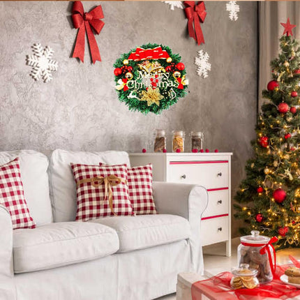 WBYNB Christmas wreath for front door, door wreath Christmas Christmas decoration, artificial Christmas wreath, for front door wall tree decoration Christmas party shopping malls shop windows (30 cm)
