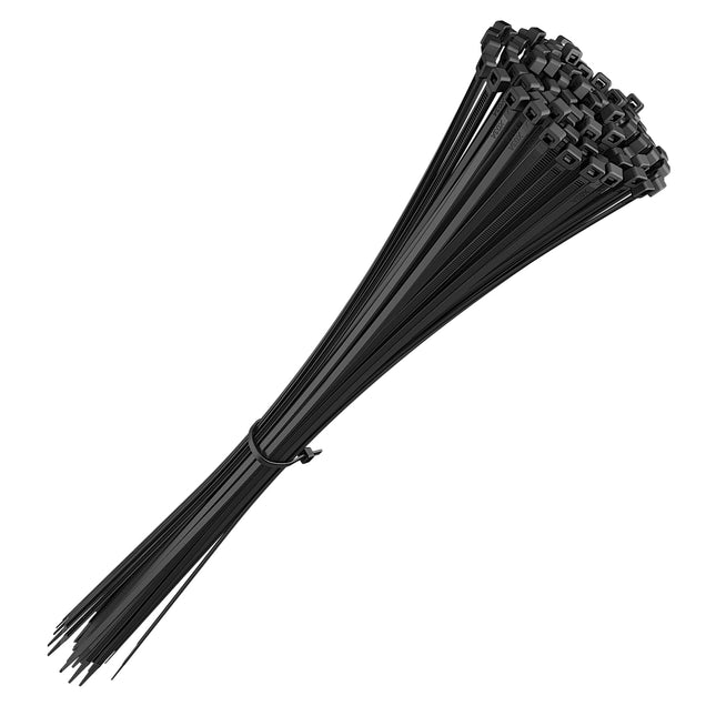 intervisio cable ties extra long 430mm x 4.8mm, professional high-quality industrial quality, black, 200 pieces