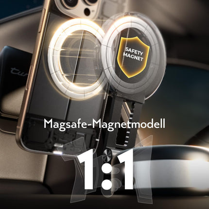 LISEN for Magsafe Car Mount with Electric Suction Cup - [78+LBS Ultra Suction Power] [Automatic Adsorption] 2025 Foldable Cell Phone Holder Car Vacuum for iPhone 16 15 Pro Max, Black