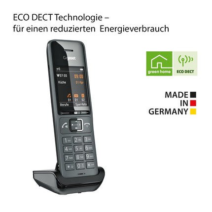 Gigaset Comfort 520HX Duo - 2 DECT-telefoni laadimisalusega - Fritzboxiga ühilduv, juhtmeta telefon ruuteri ja DECT-aluse jaoks, titaanmust [Ühildub Saksamaal, Itaalias, Prantsusmaal, Hollandis, Belgias, Chemie's, Austraalias] [Ilma aluseta]