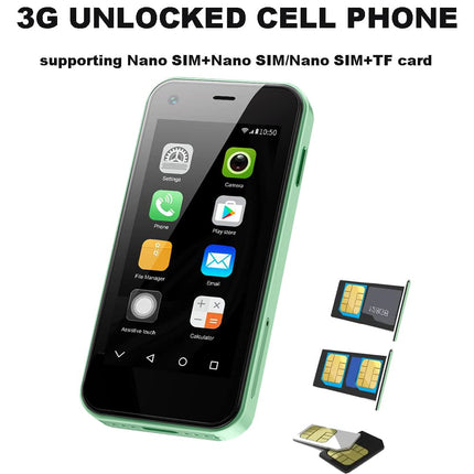 Hipipooo Mini 3G lukustamata telefon 2,5-tolline Android 6.0 nutitelefon 1 GB RAM 8 GB ROM Dual SIM 1580mAh 0,3 MP + 5 MP kaameraga lastetelefon