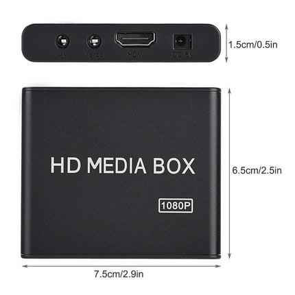 ciciglow videomeediapleier, Full HD meediapleier USB lugemisfunktsiooniga, mobiilne kõvaketas, SD-kaardi tugi HDMI/YUV/AV väljund 5V toiteallikas juurdepääsuks