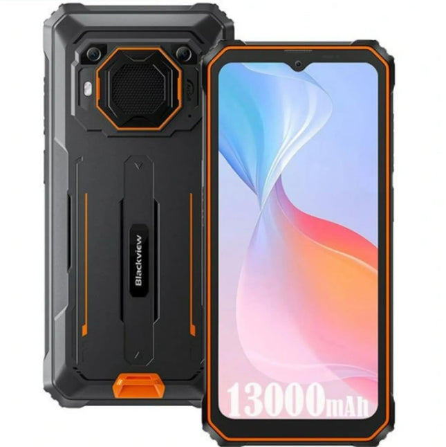 Lepinguvaba õuetelefon Blackview BV6200 PRO, 12GB+128GB (1TB laiendus), 13000mAh aku, 6.56'' HD+, ArcSoft® 13MP+8MP, Android 13 DUAL SIM IP68 MIL-STD-810H veekindel nutitelefon, oranž