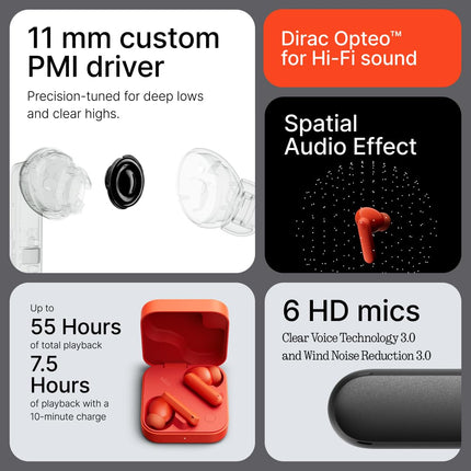 CMF by Nothing Buds 2 juhtmevabad kõrvaklapid 48 dB hübriid-ANC-ga, 55-tunnise akueaga, 11 mm PMI draiveritega, 6 HD-mikrofoni ja ruumilise heliga, IP55 veekindlad – helerohelised