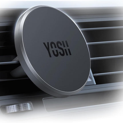 YOSH Mag-Safe autokinnitus, mobiiltelefonihoidik N52 magnetiga, ülistabiilne ventilatsiooniga autokinnitus, magnetiline telefonihoidik ainult autosse iPhone 16-12 seeriale, ilma metallplaadita, hõbedane