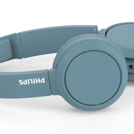 PHILIPS Audio TAH4205BL/00 kõrvaklapid bassivõimendi nupuga (Bluetooth, 29 tundi mänguaega, kiirlaadimine, mürasummutus, kokkupandav), sinine,