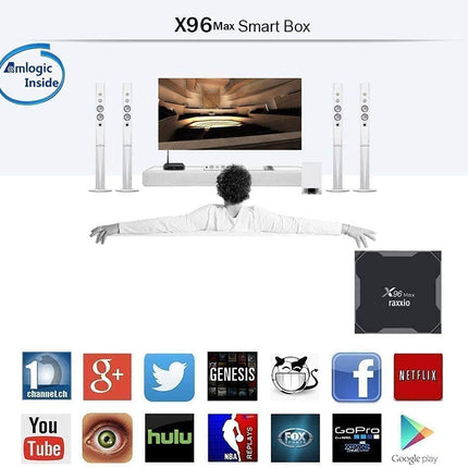 X96 Max Plus Smart TV Box 4GB 32GB Android 9.0 Amlogic S905X3 Quad Core Media Player, Supports 4K/3D/2.4 &amp; 5G WiFi/BT 4.0/HDMI 3.0 Lan With Remote Control
